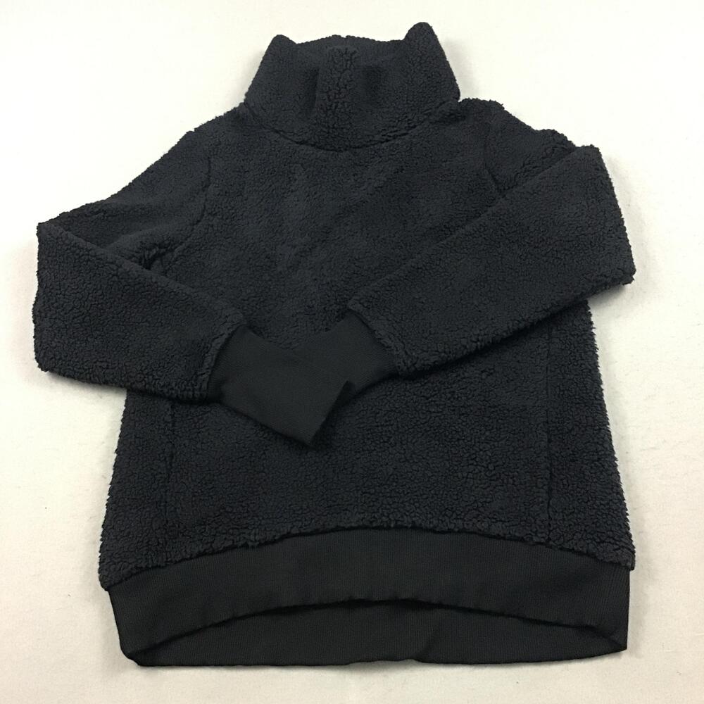 Athleta Sweatshirt Women Medium Black High Neck Pullover Fleece Heavyweight M